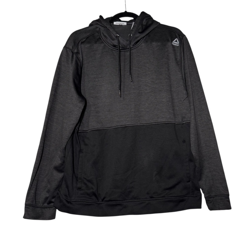 Reebok Performance Fleece Hoodie Black Soft Size Large Loungewear Athleisure